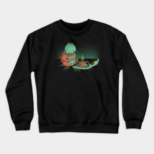 Cute Zombie Loves Brains, Kawaii Halloween Crewneck Sweatshirt